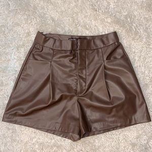 Zara Faux Leather Shorts